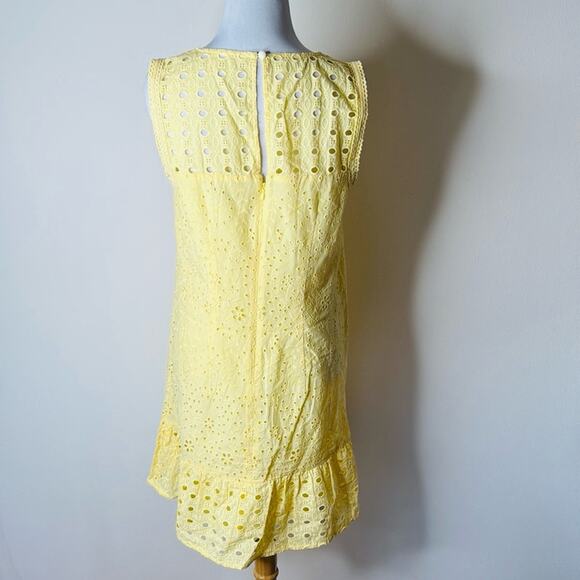 LOFT Yellow Eyelet Mini Shift Dress - Picture 5 of 6